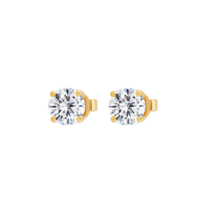 Stud 4 Prong  Round Moissanite
