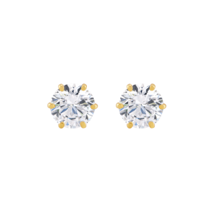 Stud 6 Prong  Round Moissanite