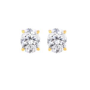 Stud 4 Prong Oval (2ct) Moissanite