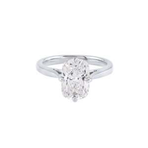 Solitaire Compass Setting Ring (2ct Elongated Cushion)