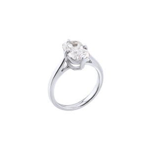 Solitaire Compass Setting Ring (2ct Elongated Cushion)