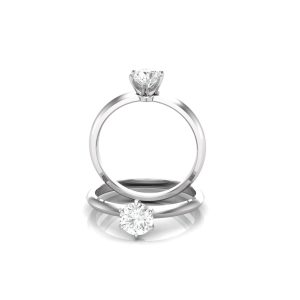 Tiff Round Solitaire – Knife Edge (0,5 CT)
