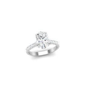 Flower Twisted Oval Solitaire with Pavé (1.5 CT)