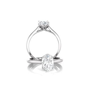 Flower Twisted Oval Solitaire (1.0 CT)