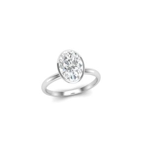 Solitaire Bezel Ring (2ct Oval)